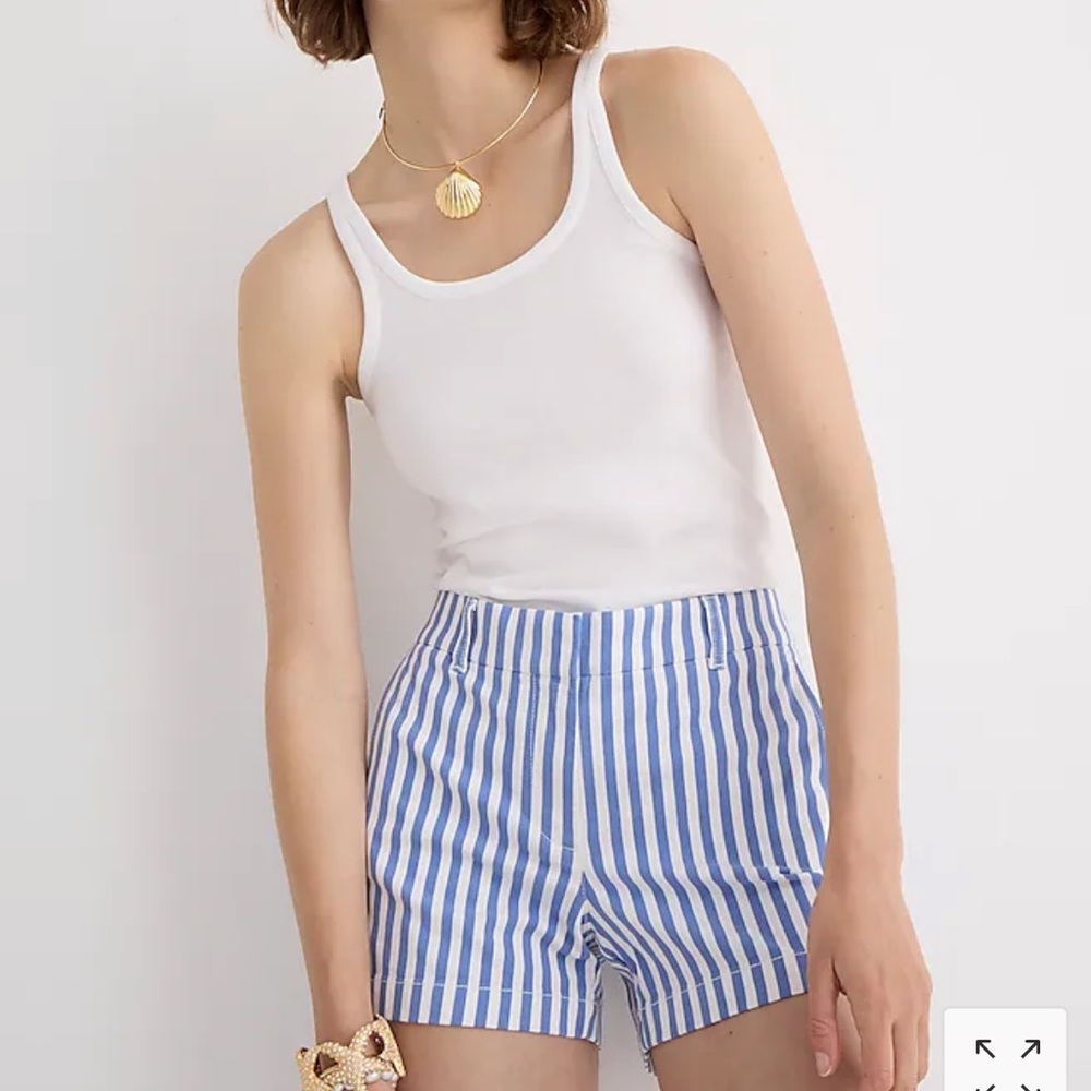 J Crew Chino Shorts (Blue Stripe)